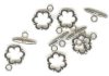 5 Sets of 19mm Nickel Plated Flower Toggle Clasps